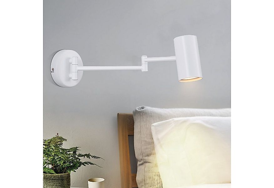 Nettlife Wandleuchte Innen GU10 Schlafzimmer Weiß Schwenkbar Metall, Schwen günstig online kaufen