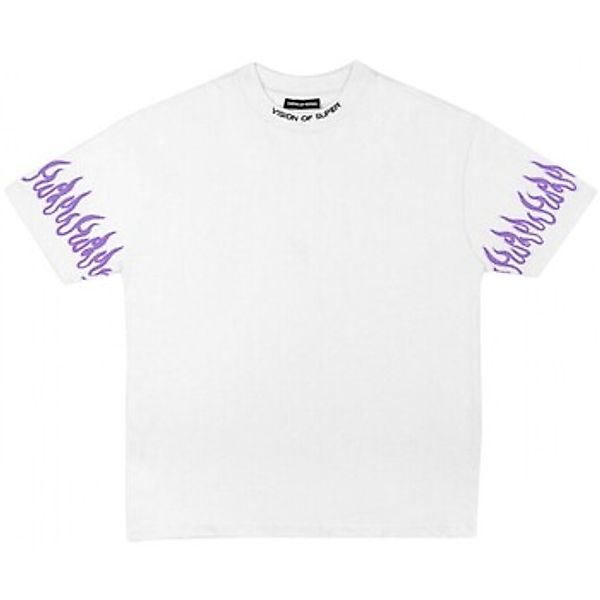 Vision Of Super  T-Shirts & Poloshirts Weies T-Shirt mit lila Stickerei günstig online kaufen