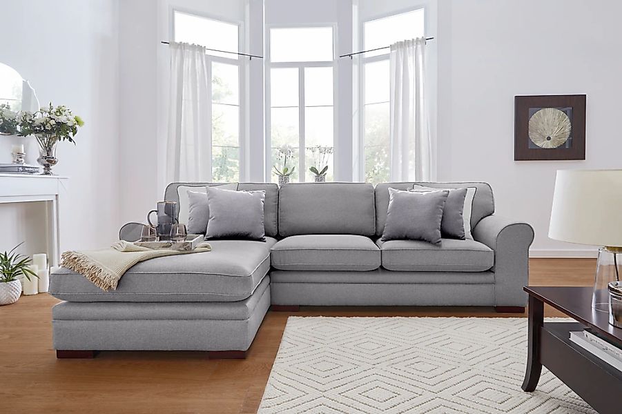 Home affaire Ecksofa "Broughton L-Form" weicher Sitzkomfort, incl. 4 Zierki günstig online kaufen