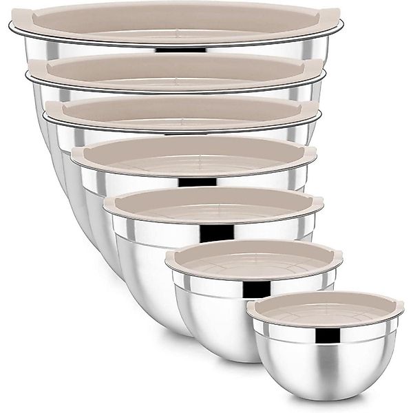 LuxusKollektion Küchenorganizer-Set Rührschüssel Edelstahl Set 7 günstig online kaufen