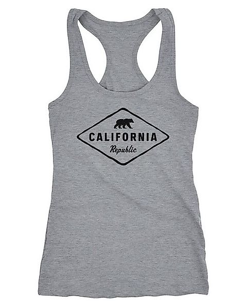 Neverless Tanktop Damen Tank-Top California Republic Bear Badge Bär Sunshin günstig online kaufen