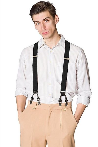 Banned Hosenträger Rockabilly Braces Schwarz Vintage Y-Form Retro Austausch günstig online kaufen