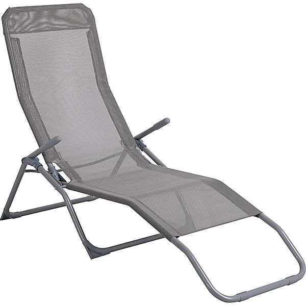 Sonnenliege Pando Grau 140 cm x 61 cm x 57 - 96,5 cm klappbar günstig online kaufen