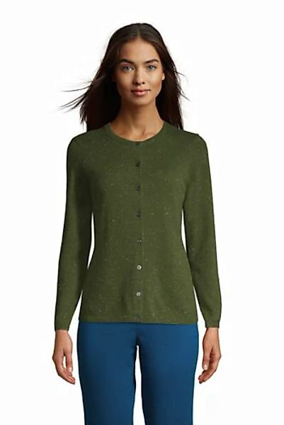 Kaschmir-Cardigan mit rundem Ausschnitt, Damen, Größe: 48-50 Normal, Grün, günstig online kaufen