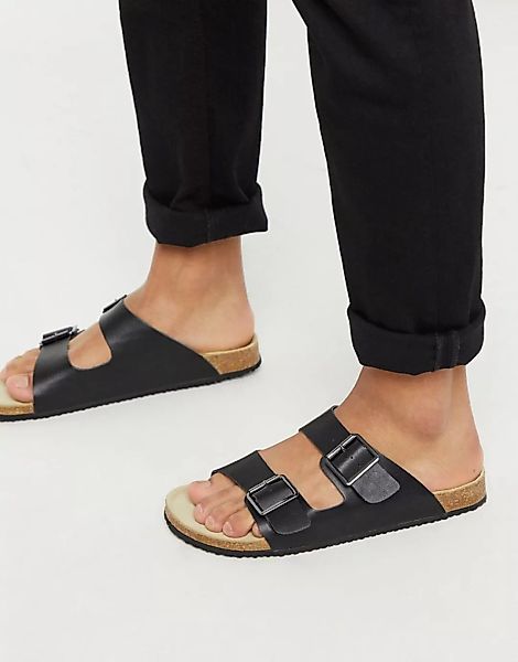ASOS DESIGN – Schwarze Sandalen mit Schnalle günstig online kaufen
