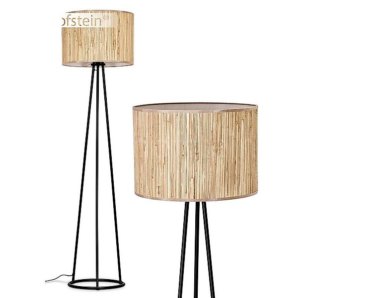 hofstein Stehlampe Stehlampe aus Metall/Seegras in Schwarz/Natur, ohne Leuc günstig online kaufen