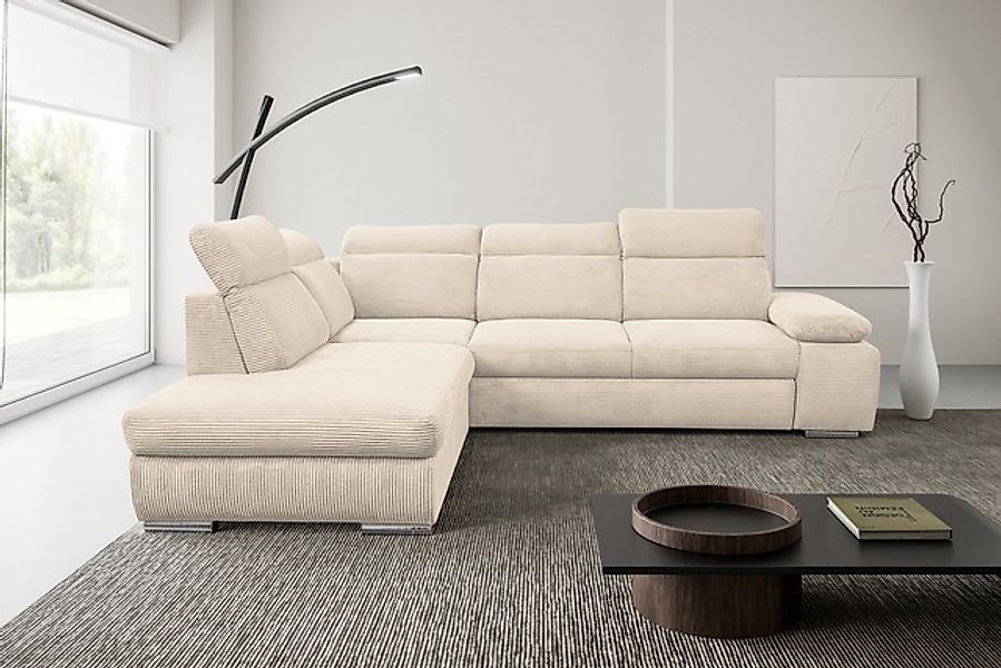 WERK2 Ecksofa »Alicante Cord, inkl. Bettfunktion & Bettkasten, Breite 280cm günstig online kaufen