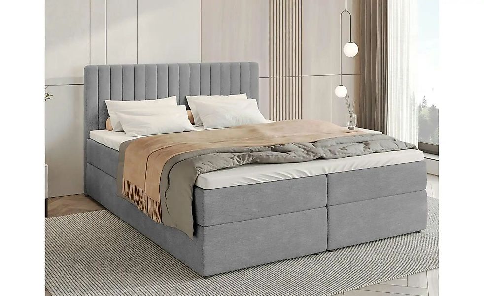 Boxbett mit Bettkasten und Topper Drayton ¦ grau ¦ Maße (cm): B: 160 H: 102 günstig online kaufen