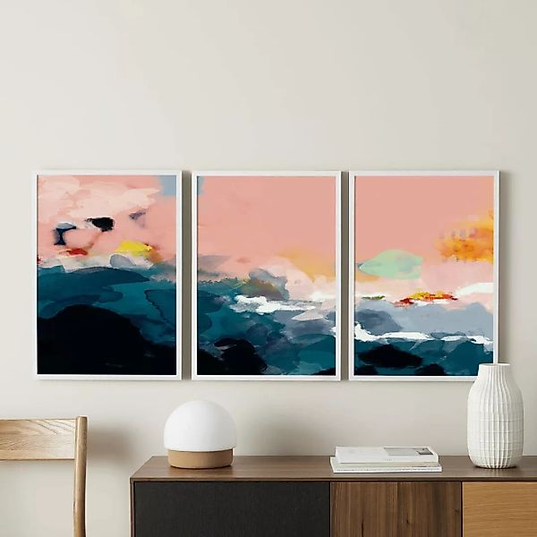 Ana Rut Bre 'Abstract Landscape' 3 x gerahmte Kunstdrucke (A3) - MADE.com günstig online kaufen
