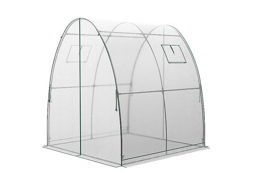 COSTWAY Foliengewächshaus Gewächshaus, BxTxH: 181 x 181 x 200,00 cm, mit 2 günstig online kaufen