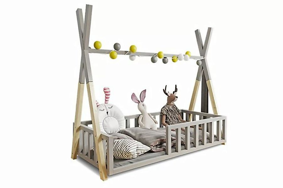 Stylefy Kinderbett Rena (Kinderbett, Bett), 80x160 cm, aus Kieferholz, Mode günstig online kaufen