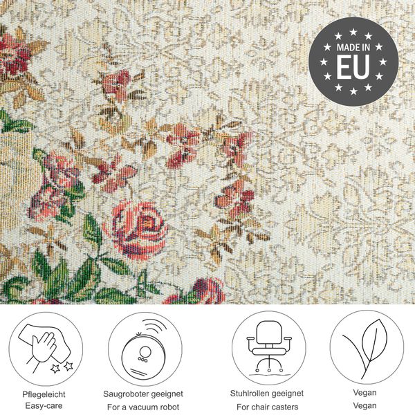 THEKO Bettumrandung "Flomi Floral" Höhe 3 mm 3 Stk. tlg. Bettvorleger, Läuf günstig online kaufen