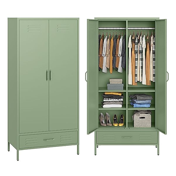 skølm. Kleiderschrank Atria (Metall Kleiderschrank) Doppeltür günstig online kaufen