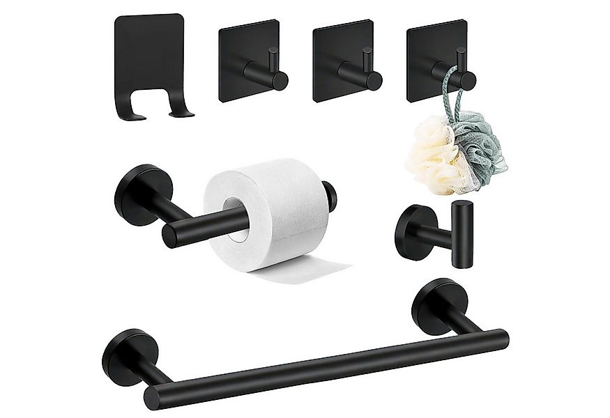 BlingBin Badezimmer-Set 7 IN 1 Handtuchhalter Set Handtuchstange Toilettenp günstig online kaufen