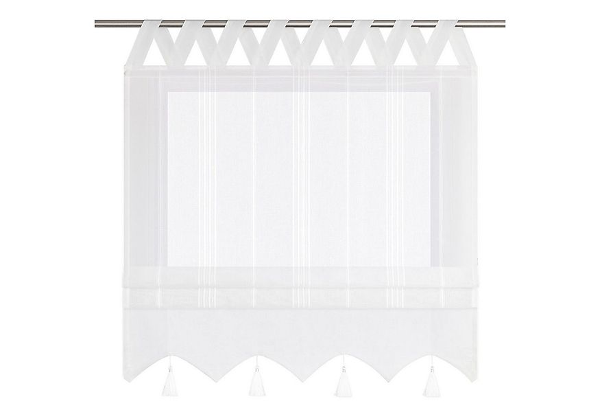 Delien Raffrollo Catrin, Leinenoptick mit V Schlaufen, abgesetzte Blende günstig online kaufen