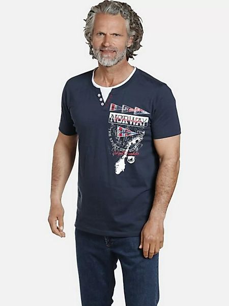 Jan Vanderstorm T-Shirt PEDER mit 3-fach Knopfleiste günstig online kaufen