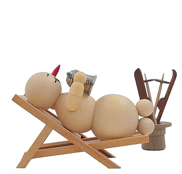 Drechslerei Volkmar Wagner Räuchermännchen Schneemann „im Liegestuhl“ - 5 c günstig online kaufen