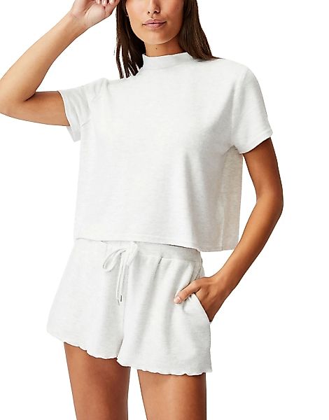 Cotton On – Superweiches Pyjama-T-Shirt in Grau meliert, Kombiteil günstig online kaufen