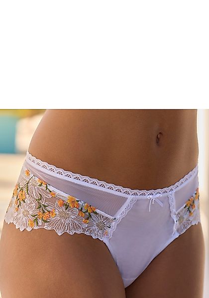 LASCANA Stringpanty, aus zarter, floraler Stickereispitze und weichem Soft- günstig online kaufen