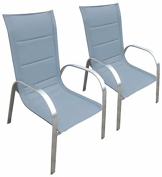 MERXX Gartenstuhl »Lucca« (Set) 2 Stk. 2er Set, Alu/Textil, stapelbar günstig online kaufen