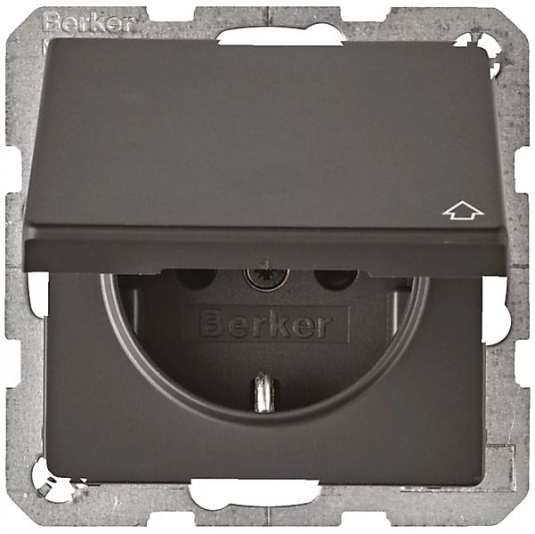 Berker SCHUKO-Steckdose anth/sa m. Klappdeckel 47516076 günstig online kaufen
