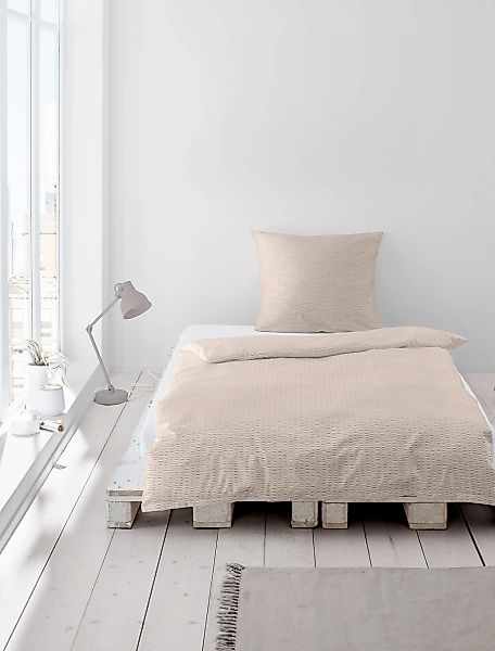 BIERBAUM Bettwäsche "4134" 2 Stk. Premium Mako-Satin Seersucker, 100 % Baum günstig online kaufen