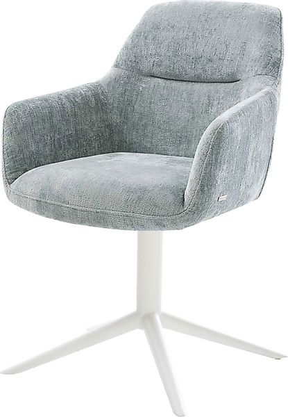 DELIFE Polsterstuhl Pejo-Flex, Fußkreuz Weiß Chenille günstig online kaufen