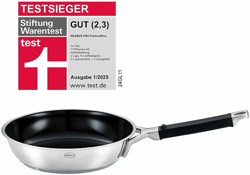 RÖSLE Bratpfanne "SILENCE PRO CeraPlus" Edelstahl 18/10 1 Stk. tlg. natürli günstig online kaufen