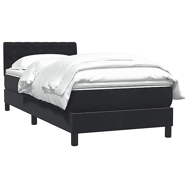 vidaXL Boxspringbett mit Matratze Schwarz 90x210 cm Samt 3316481 günstig online kaufen