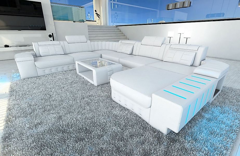 Sofa Dreams Wohnlandschaft Ledersofa Bellagio XXL U Form Ledercouch Sofa Le günstig online kaufen