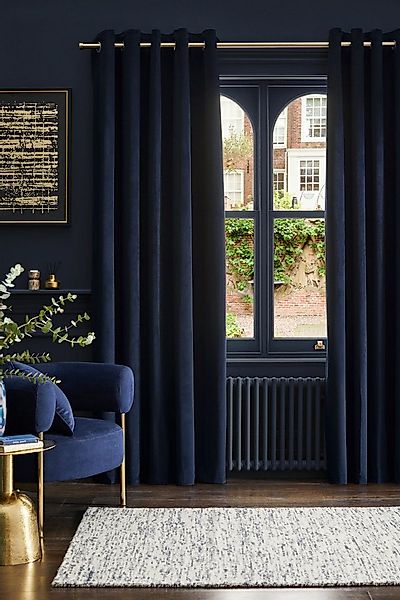 Next Vorhang Gefütterte Ösenvorhänge aus Mattsamt (2 St) günstig online kaufen