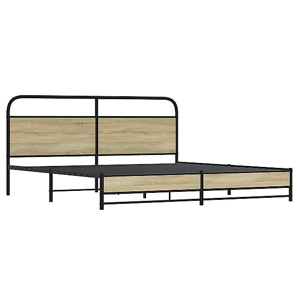 vidaXL Bett Metallbett ohne Matratze Sonoma-Eiche günstig online kaufen