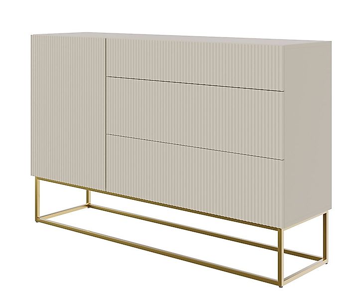 Selsey Sideboard VELDIO, 1-türig mit 3 Schubladen, greige mit Gestell in Go günstig online kaufen