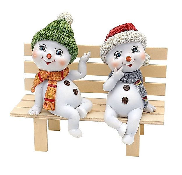 Dekohelden24 Dekofigur Schneekinder mit Mütze und Schal in rot-grün als Kan günstig online kaufen