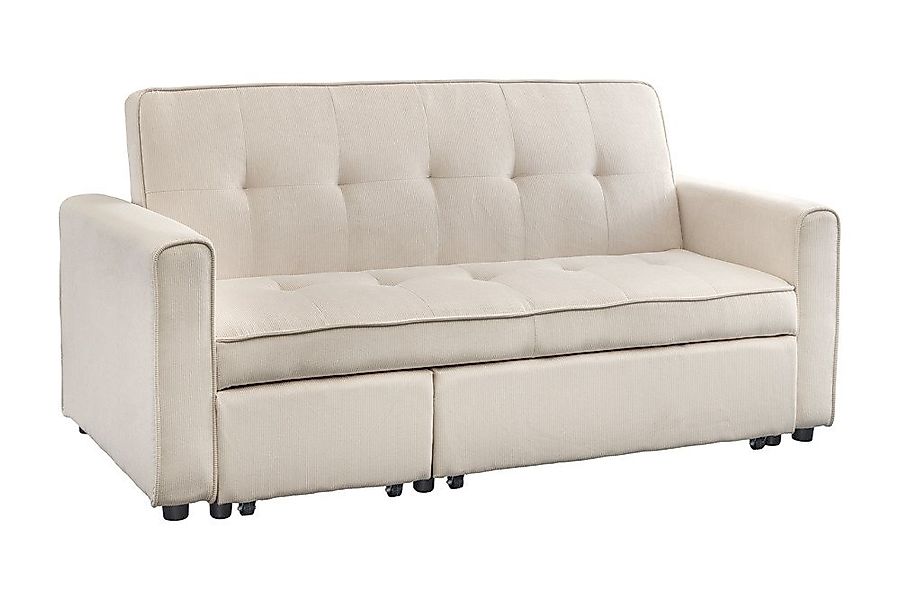 riess-ambiente Schlafsofa SMART 180cm beige – ausziehbar, Cord, 2-Sitzer Co günstig online kaufen