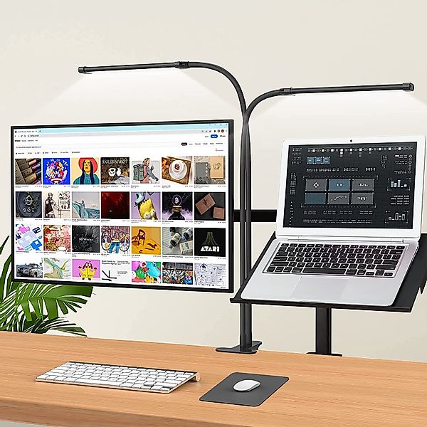Rosnek LED Tischleuchte Zwei Köpfe, 3 günstig online kaufen