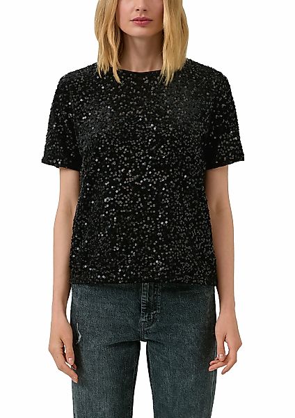 s.Oliver Paillettenshirt kurzarm und mit Rundhals günstig online kaufen