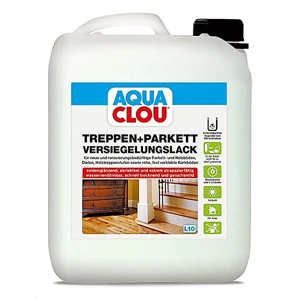 Aqua Clou Treppen+Parkett Versiegelungslack seidenglänzend 5 l günstig online kaufen