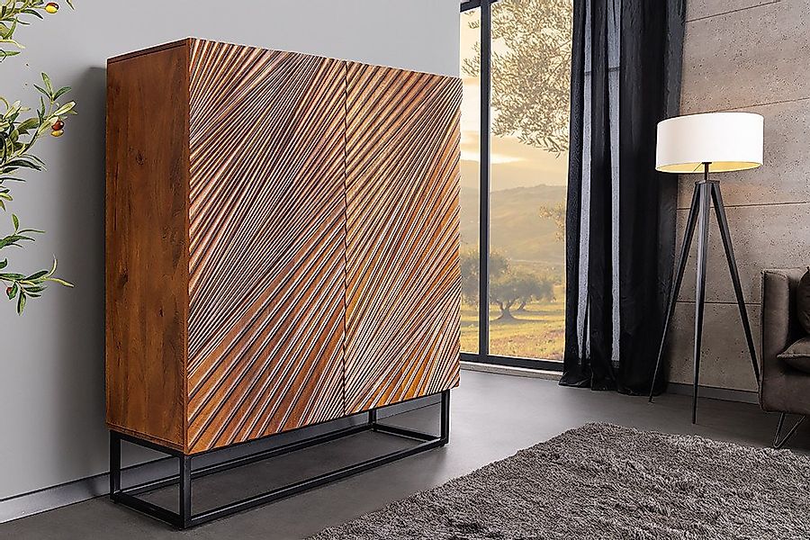 riess-ambiente Highboard ART 120cm braun / schwarz · Hochschrank aus Massiv günstig online kaufen