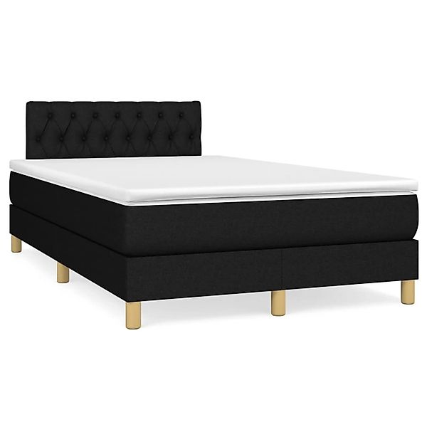 vidaXL Boxspringbett mit Matratze Schwarz 120x200 cm Stoff1389624 günstig online kaufen