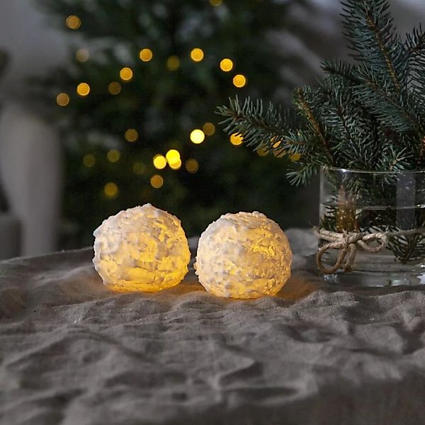 LED Kerze Snowball in Weiß 2x 0,03W günstig online kaufen