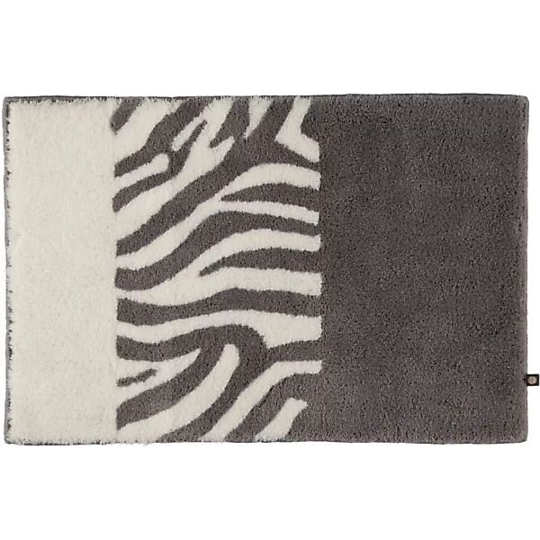 Rhomtuft - Badteppiche Zebra - Farbe: kiesel/weiss - 1401 - 70x130 cm günstig online kaufen
