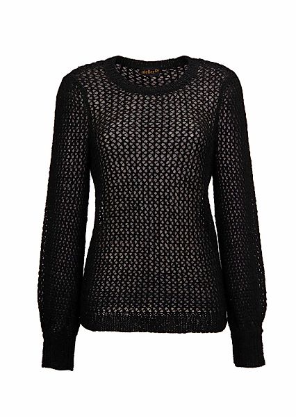 GOLDNER Strickpullover "Femininer Pullover in Netzoptik mit Pailletten" günstig online kaufen