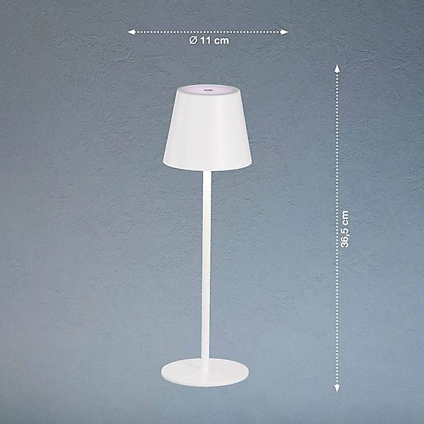 Fischer-Honsel Akkutischleuchte   ¦ weiß ¦ Maße (cm): H: 36,5  Ø: 11 Lampen günstig online kaufen