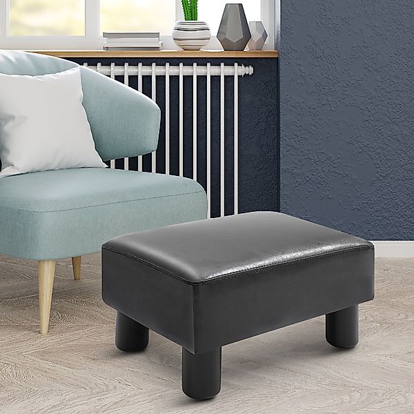 HOMCOM Chesterfield Hocker Sitzbank aus Kunstleder Schwarz 40x30x24cm stilv günstig online kaufen