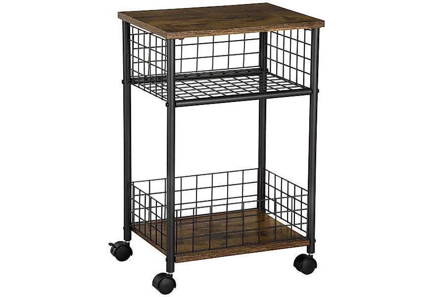 HOMCOM Servierwagen Küchenwagen mit Arbeitsplatte und Aufbewahrungskörben, günstig online kaufen