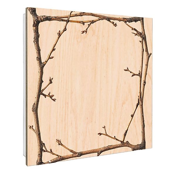 Banjado Schlüsselkasten mit Holzfront 30x30cm Weiß Scharnier Links 50 Haken günstig online kaufen