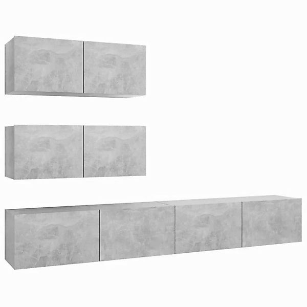 furnicato TV-Schrank 4-tlg. TV-Schrank-Set Betongrau Holzwerkstoff (1-St) günstig online kaufen