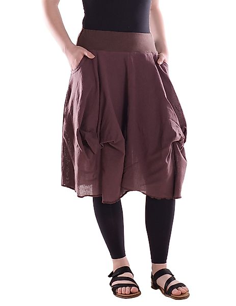 Vishes Sommerrock Damen knielanger Rock Baumwolle günstig online kaufen