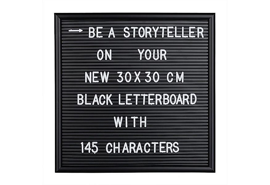 relaxdays Memoboard Letterboard 30 x 30 cm, schwarz günstig online kaufen